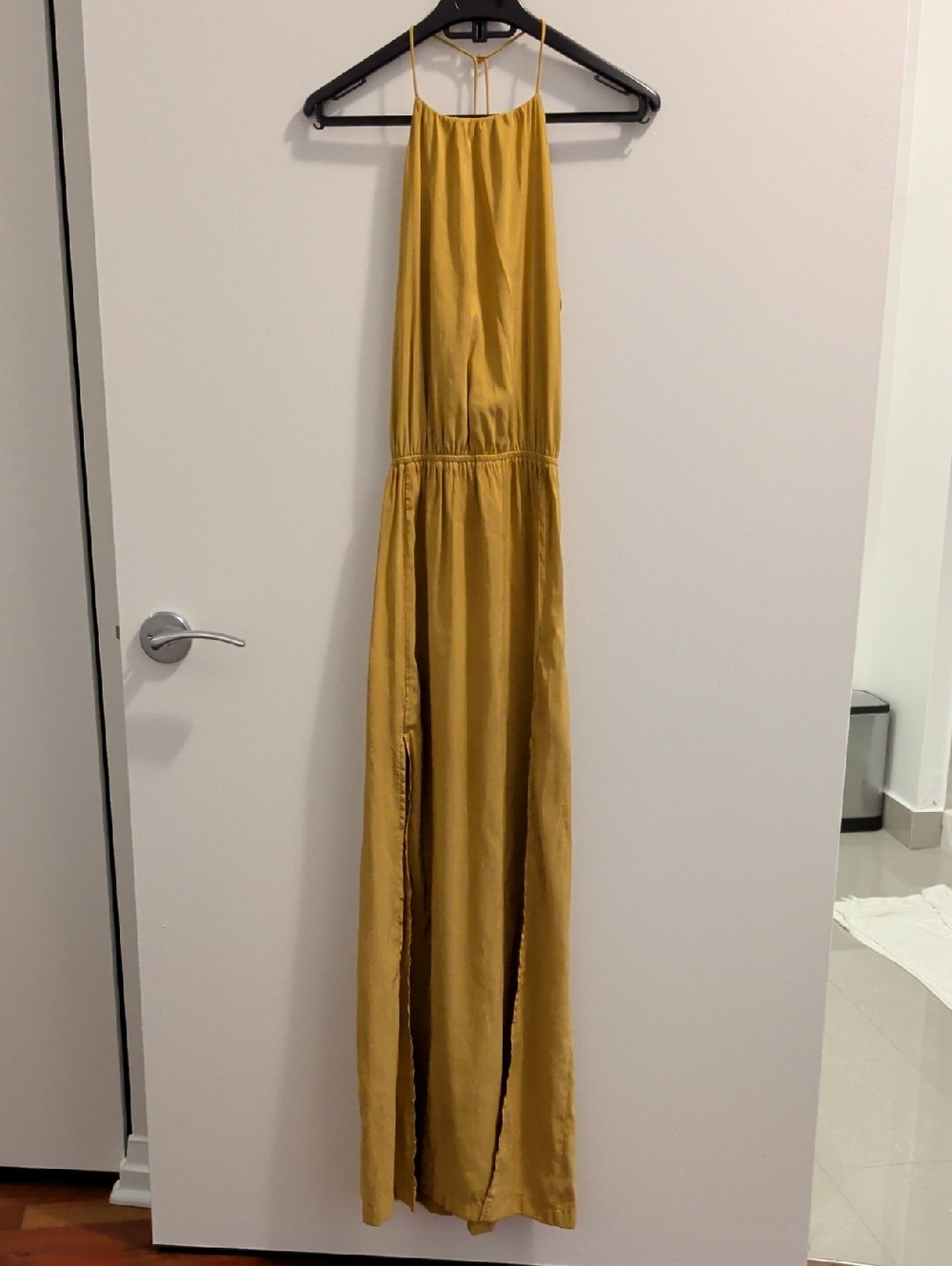 H&M Sleeveless Mustard Halter Jumpsuit